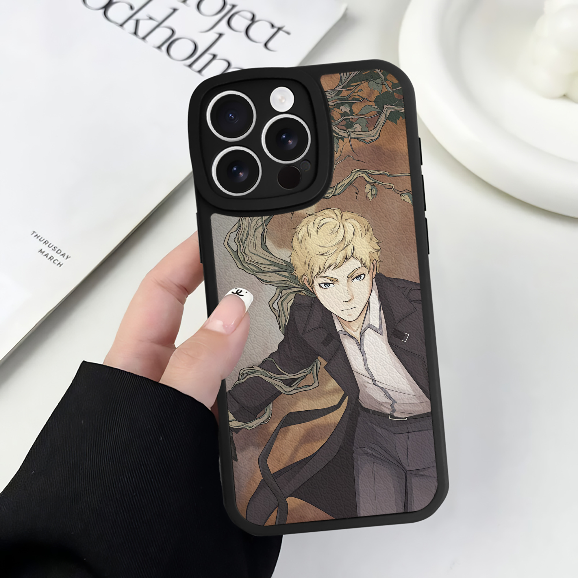 （画像用） 文豪ストレイドッグス Bungo Stray Dogs 【iPhone 16シリーズ対応】シリコンスマホケース（レザー調） 材質：シリコン